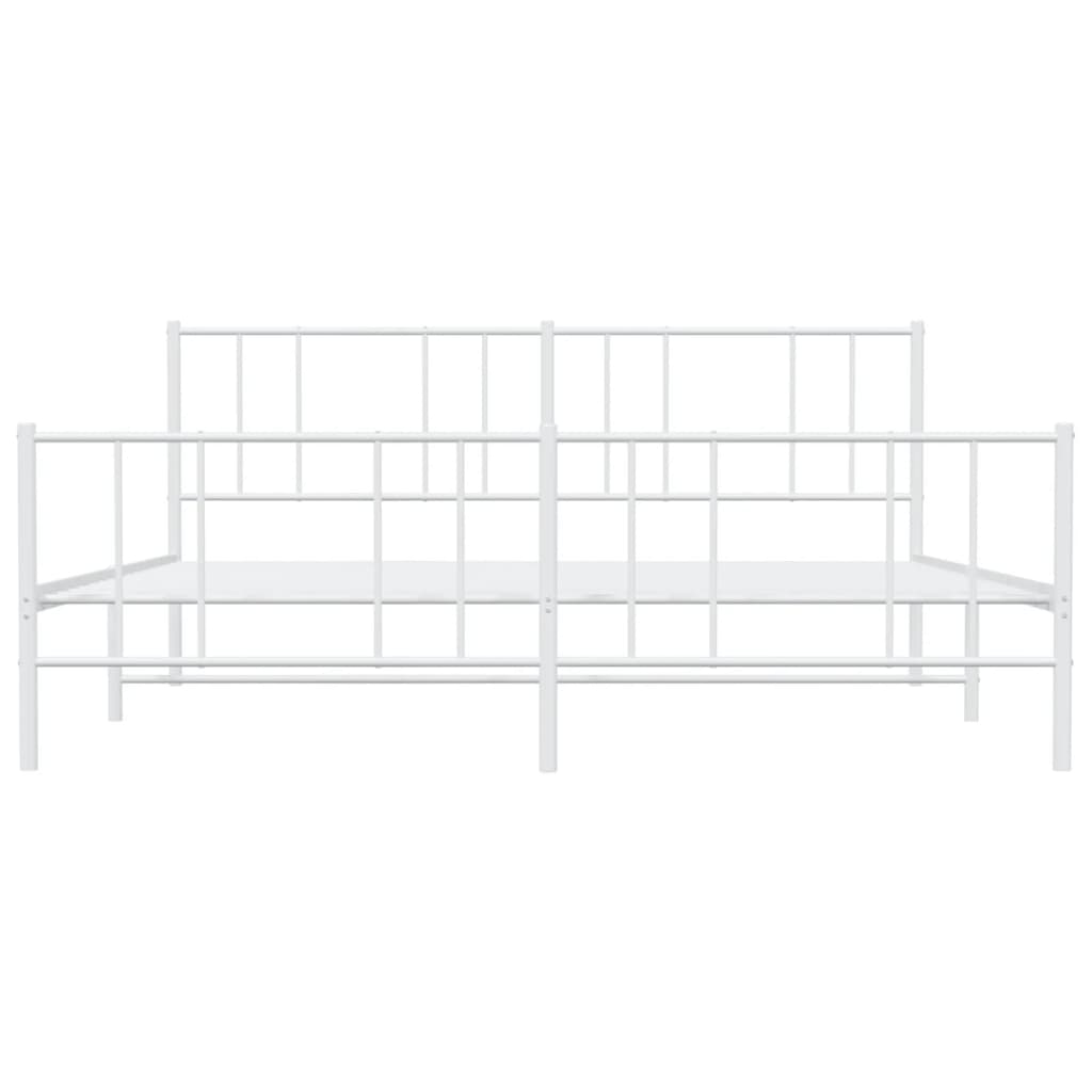 vidaXL Estructura cama sin colchón con estribo metal blanco 183x213 cm