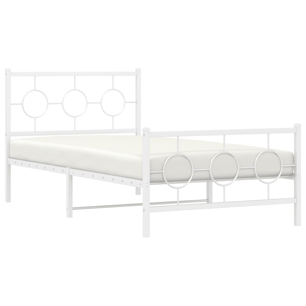 vidaXL Estructura cama sin colchón con estribo metal blanco 100x200 cm