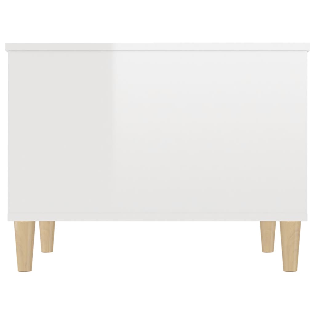 vidaXL Mesa de centro madera contrachapada blanco brillo 60x44,5x45 cm