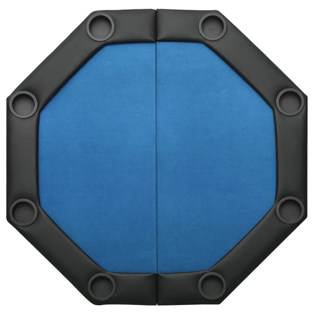 vidaXL Mesa de póquer plegable para 8 jugadores azul 108x108x75 cm