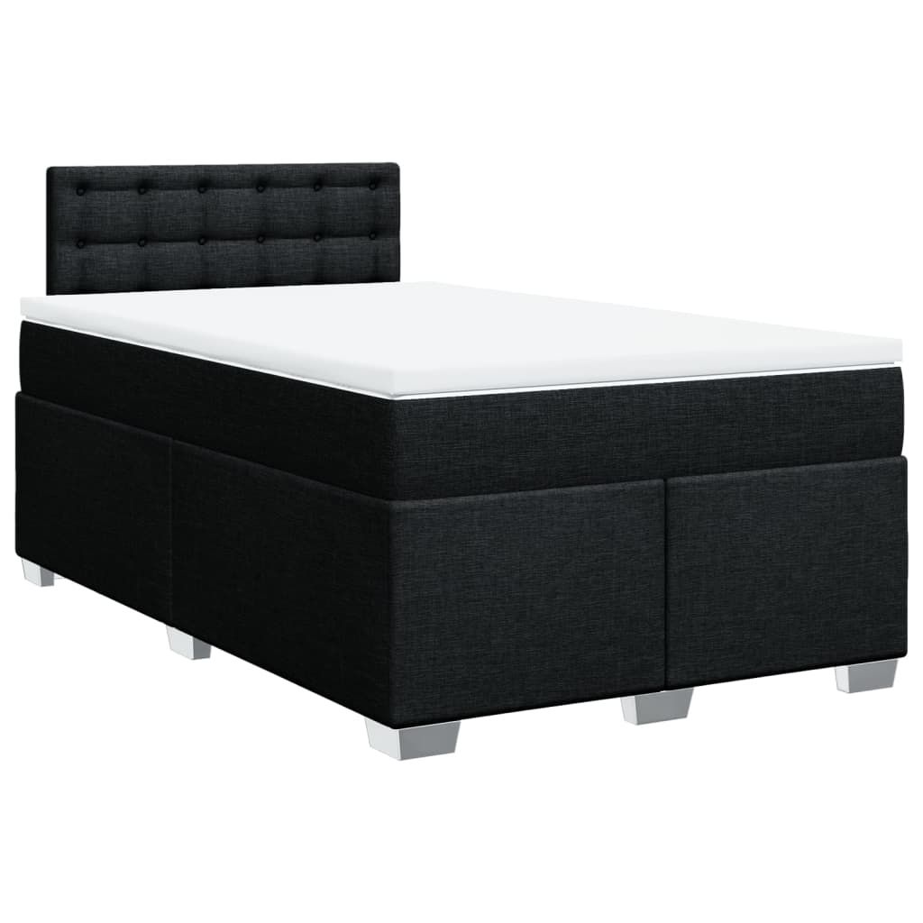 vidaXL Cama box spring con colchón tela negro 120x190 cm