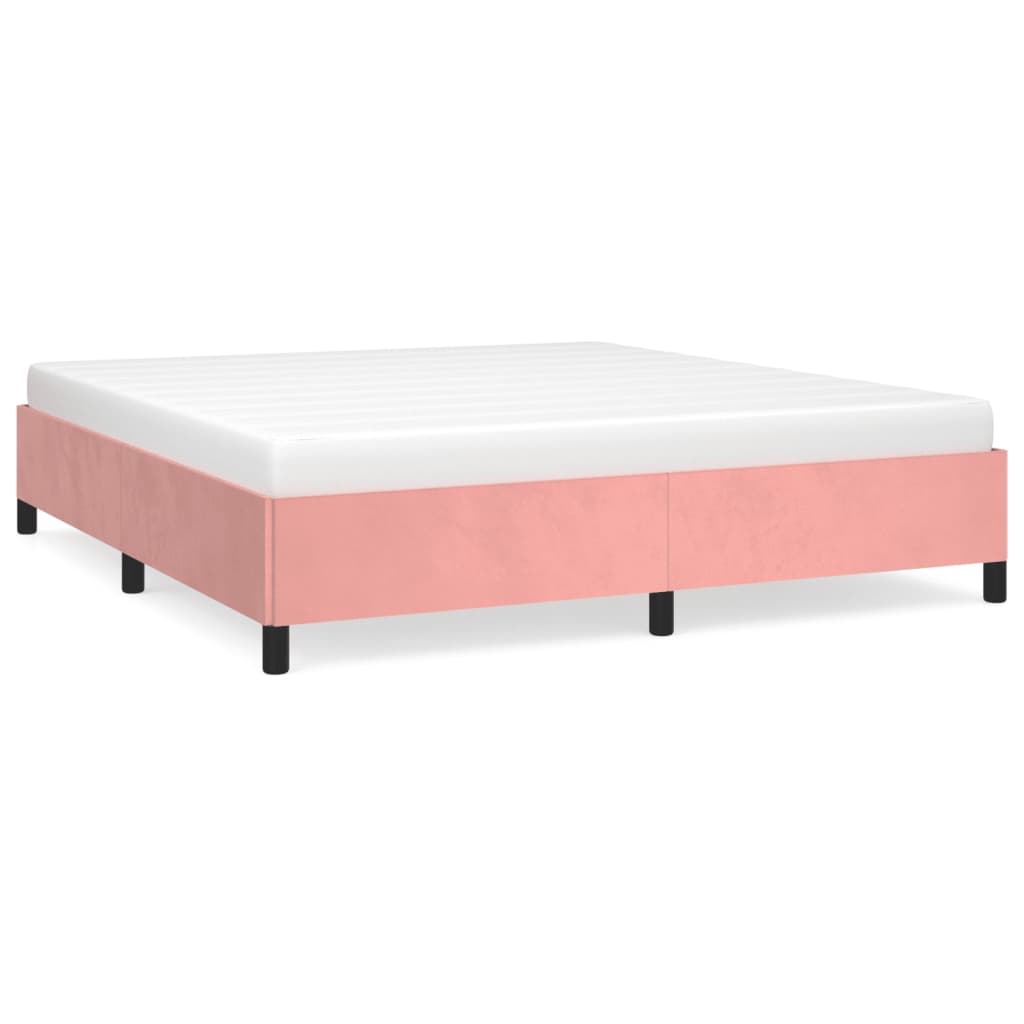 vidaXL Estructura de cama de terciopelo rosa 160x200 cm