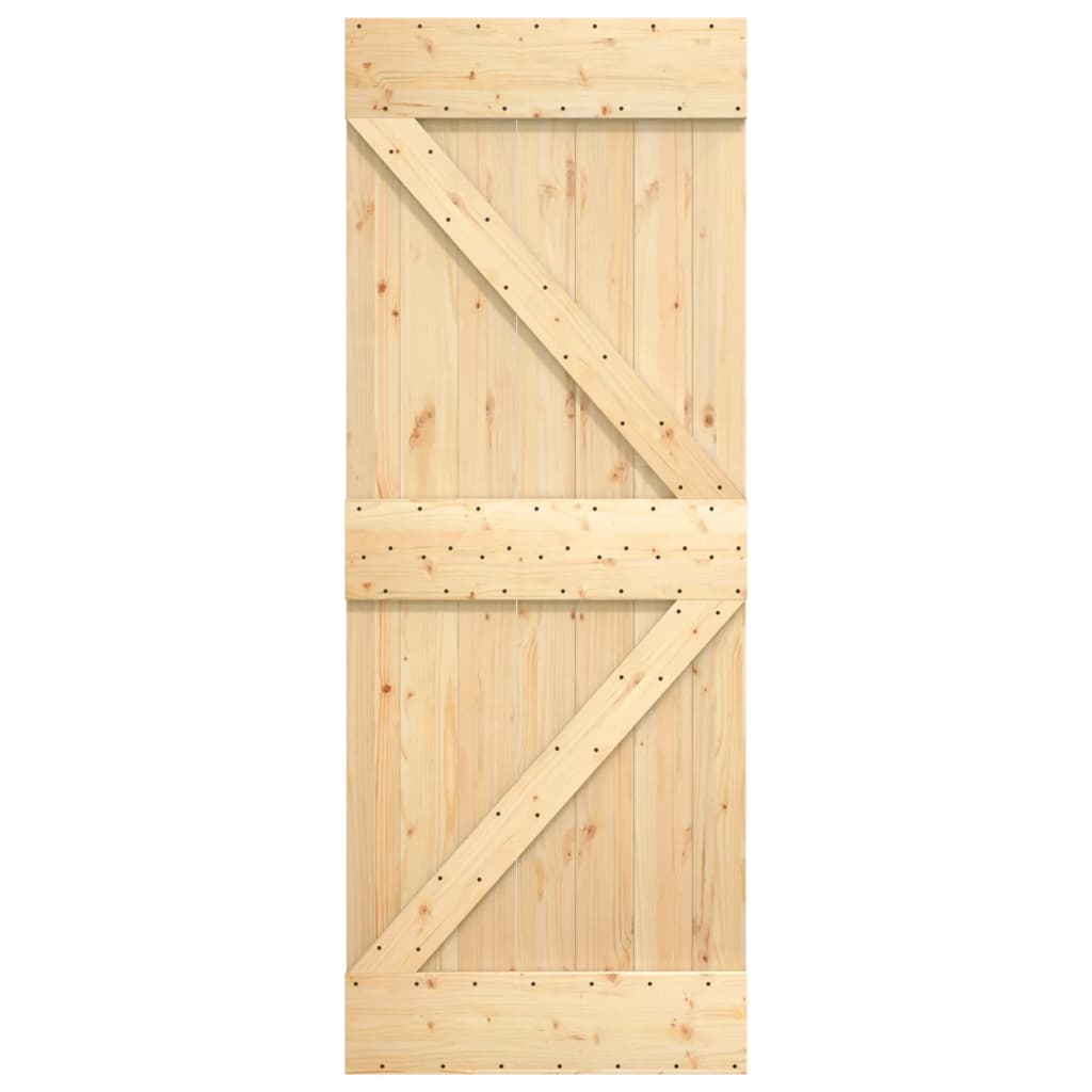 vidaXL Puerta corredera con herrajes madera maciza de pino 85x210 cm