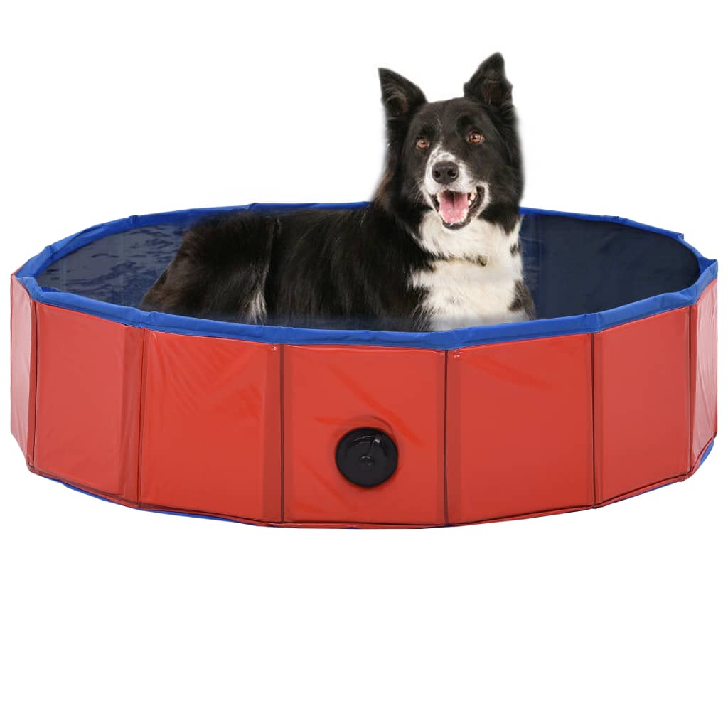 vidaXL Piscina para perros plegable PVC rojo 80x20 cm