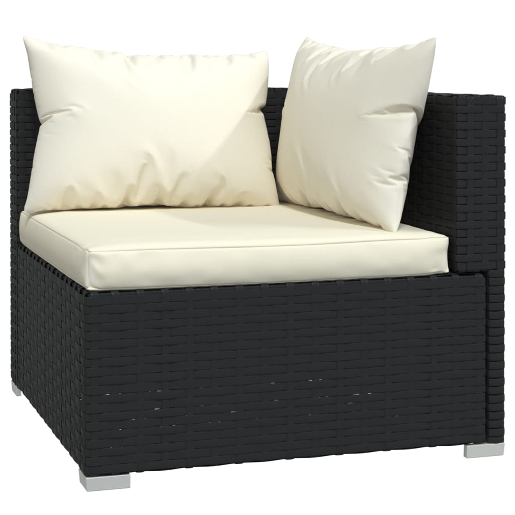 vidaXL Set de muebles de jardín 8 pzas y cojines ratán sintético negro