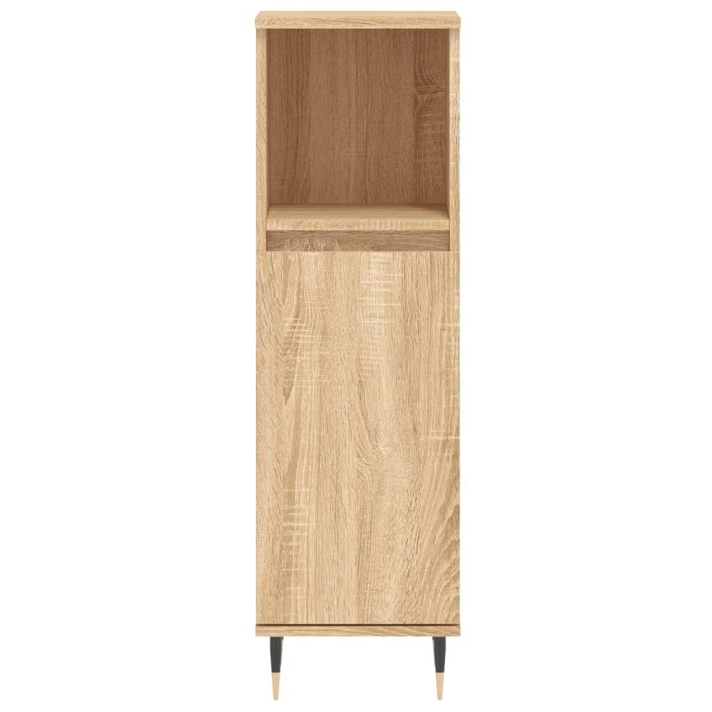 vidaXL Set de muebles de baño 3 pzas madera contrachapada roble Sonoma