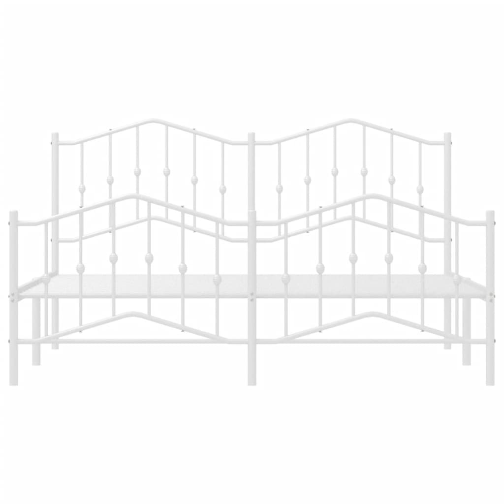 vidaXL Estructura cama sin colchón con estribo metal blanco 183x213 cm