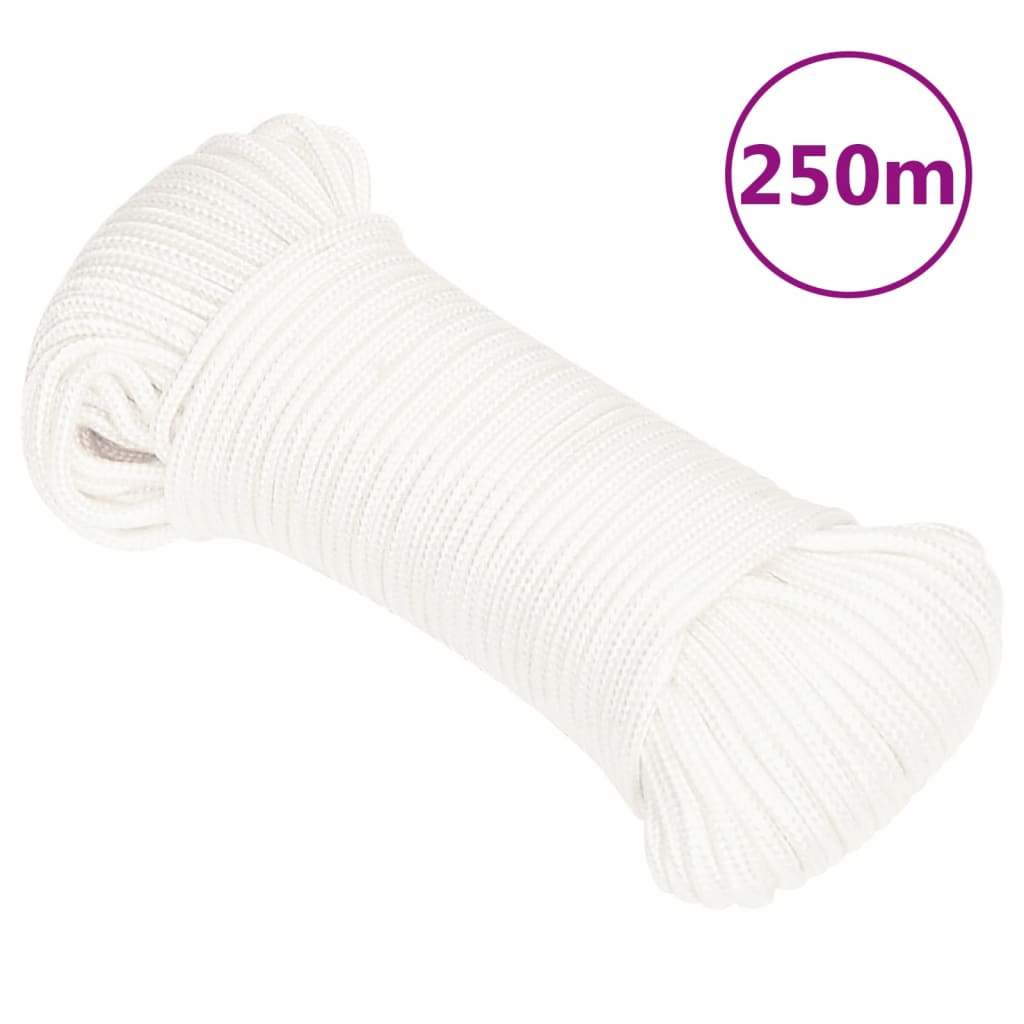 vidaXL Cuerda de barco polipropileno blanco intenso 4 mm 250 m