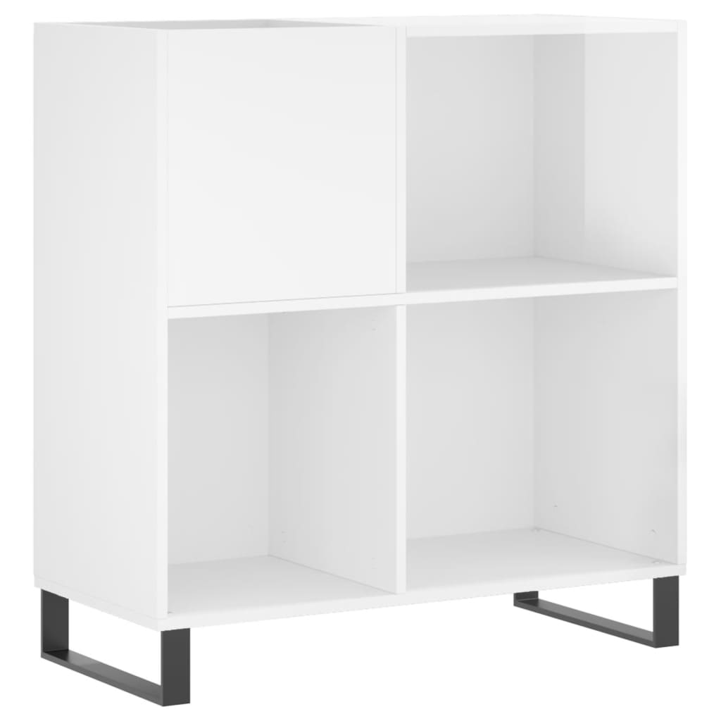 vidaXL Mueble discos madera contrachapada blanco brillo 84,5x38x89 cm