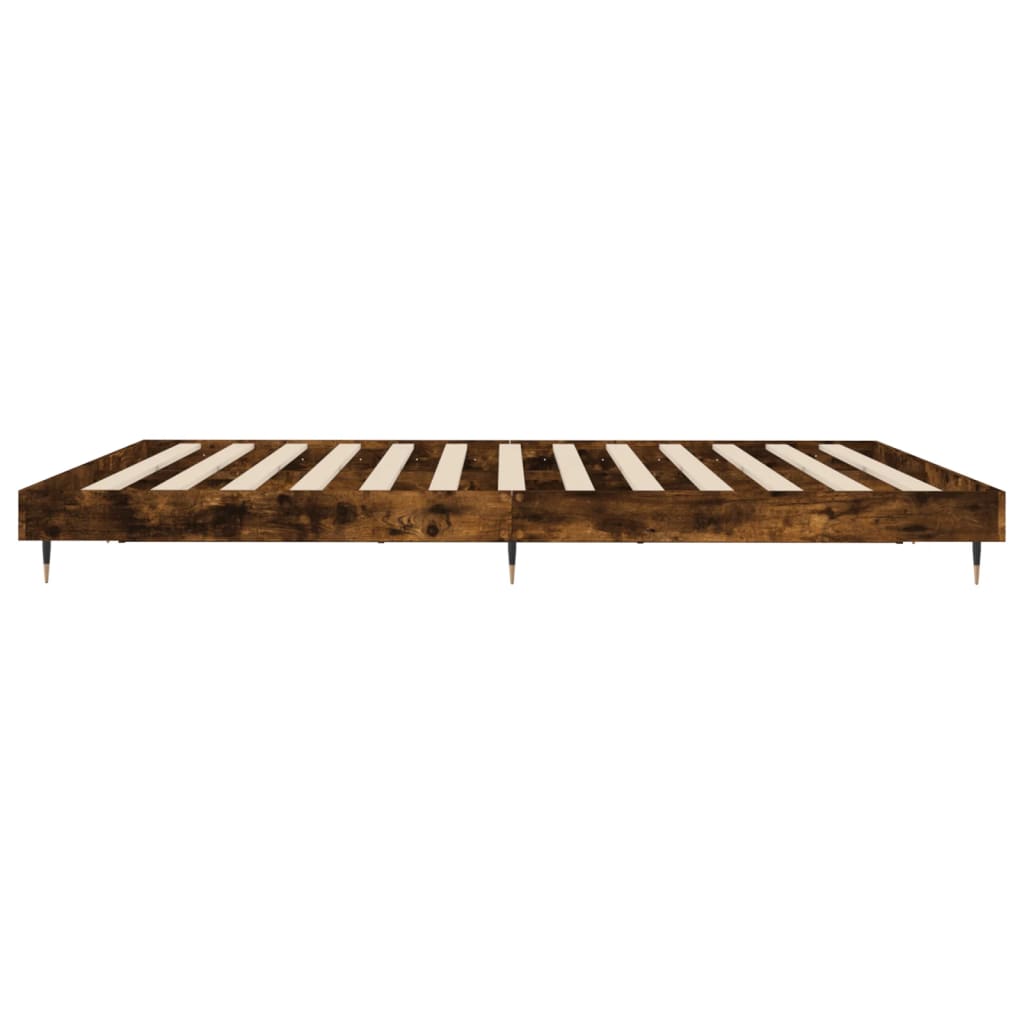 vidaXL Estructura de cama sin colchón madera roble ahumado 120x200 cm