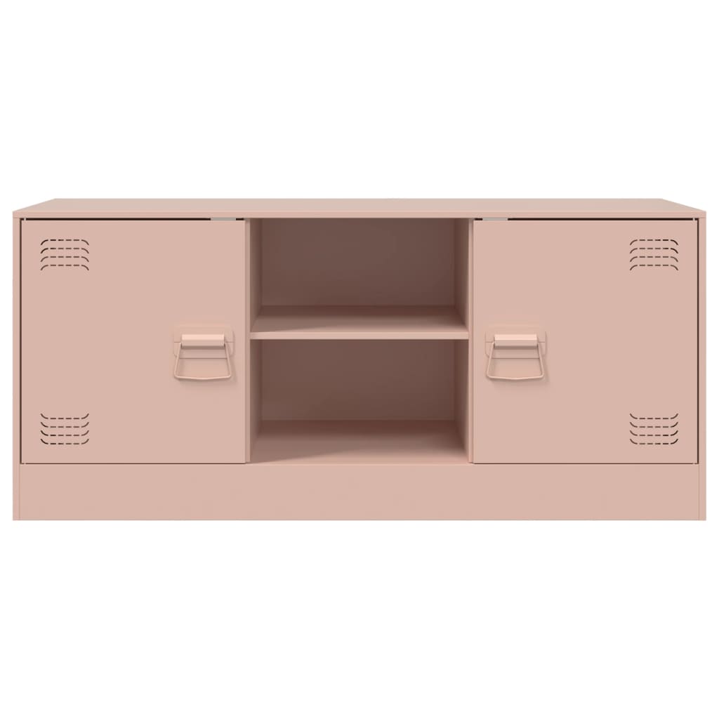 vidaXL Mueble para TV de acero rosa 99x39x44 cm