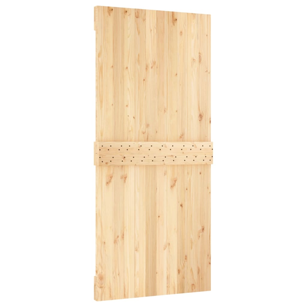 vidaXL Puerta corredera con herrajes madera maciza de pino 95x210 cm