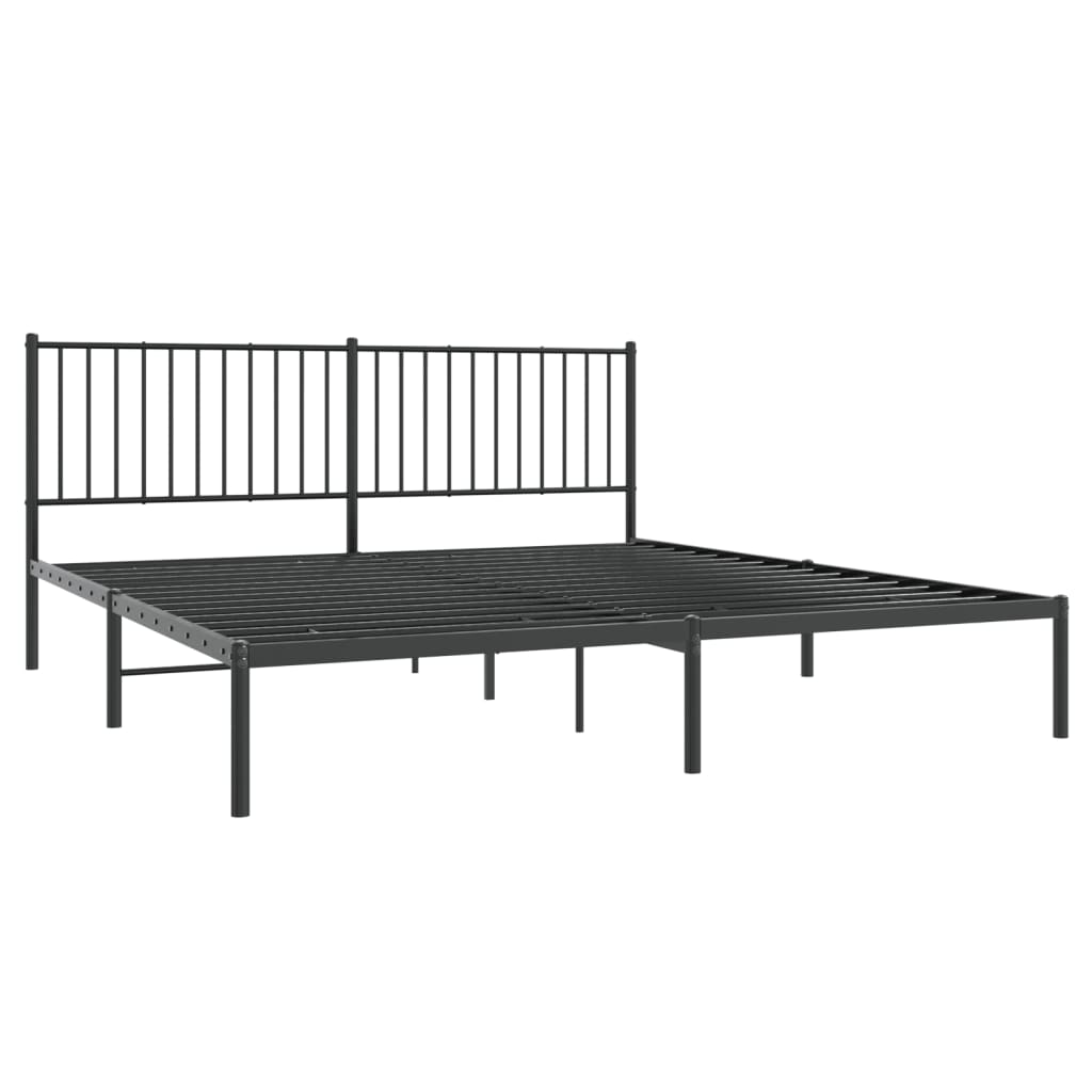 vidaXL Estructura de cama con cabecero metal negro 180x200 cm