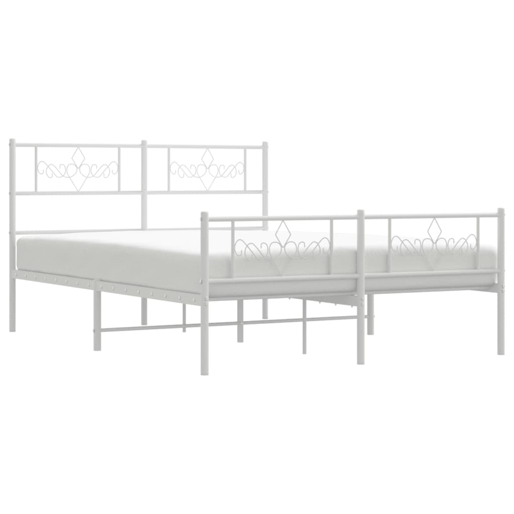 vidaXL Estructura cama sin colchón con estribo metal blanco 150x200 cm