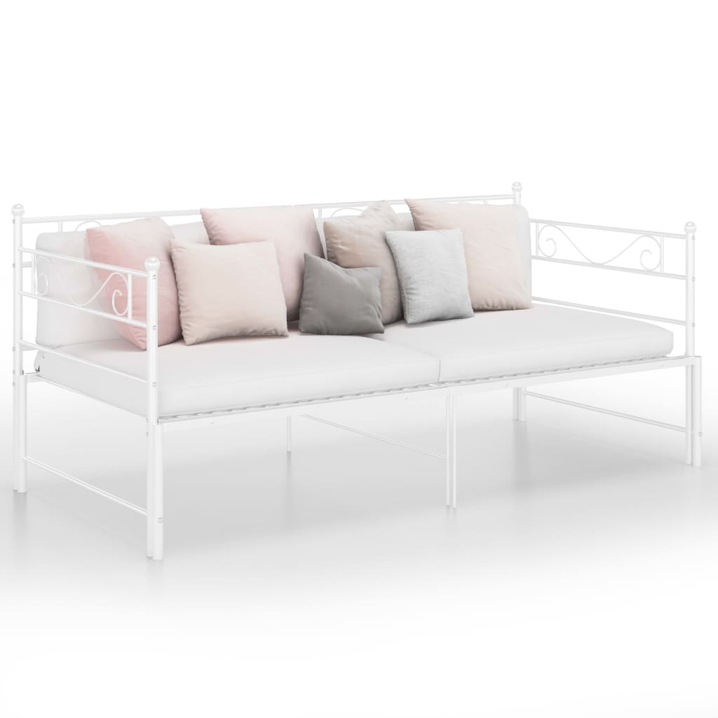 vidaXL Sofá cama extraíble sin colchón metal blanco 90x200cm