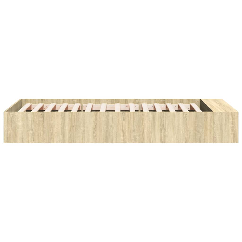 vidaXL Estructura de cama madera de ingeniería roble Sonoma 75x190 cm