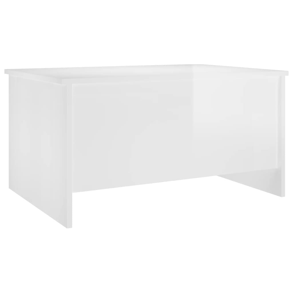 vidaXL Mesa de centro madera ingeniería blanco brillo 80x55,5x41,5 cm