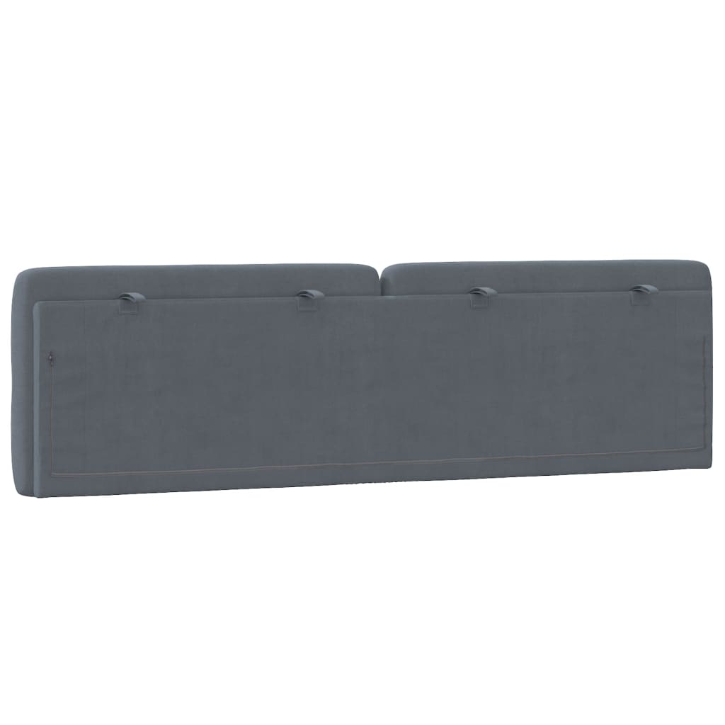 vidaXL Cabecero de cama acolchado terciopelo gris oscuro 180 cm