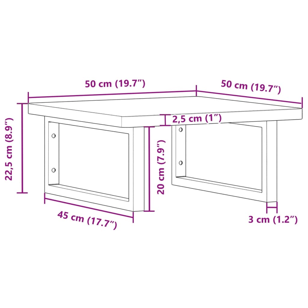 vidaXL Estante de lavabo de pared de acero y madera maciza de haya