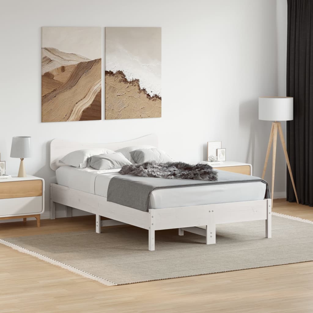 vidaXL Cabecero de cama madera maciza de pino blanco 120 cm