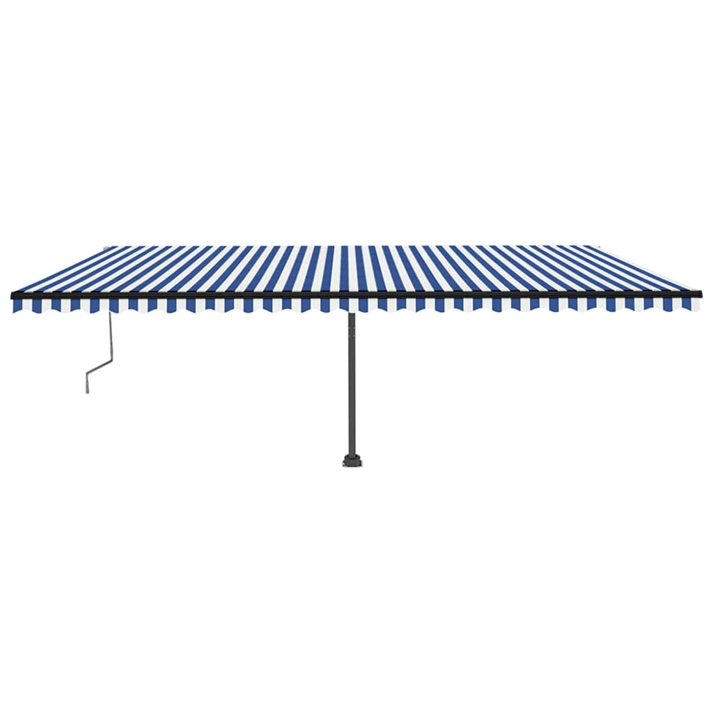 vidaXL Toldo de pie automático azul y blanco 600x350 cm