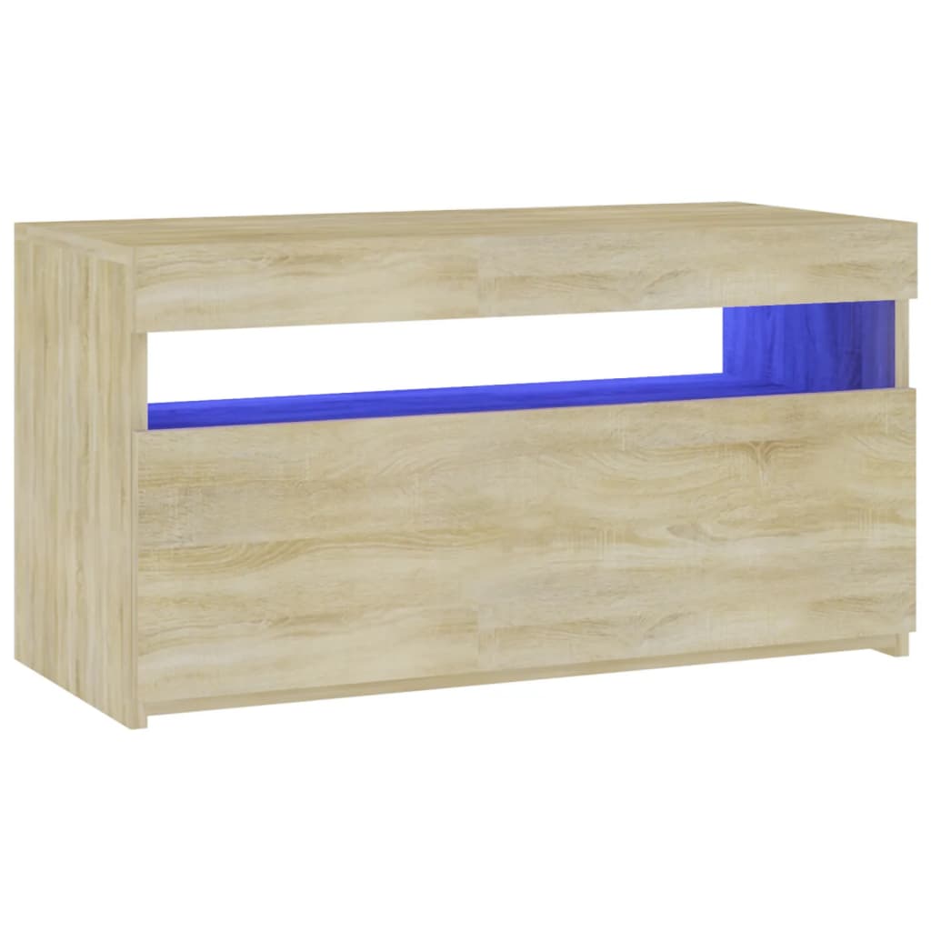 vidaXL Mueble de TV con luces LED roble Sonoma 75x35x40 cm