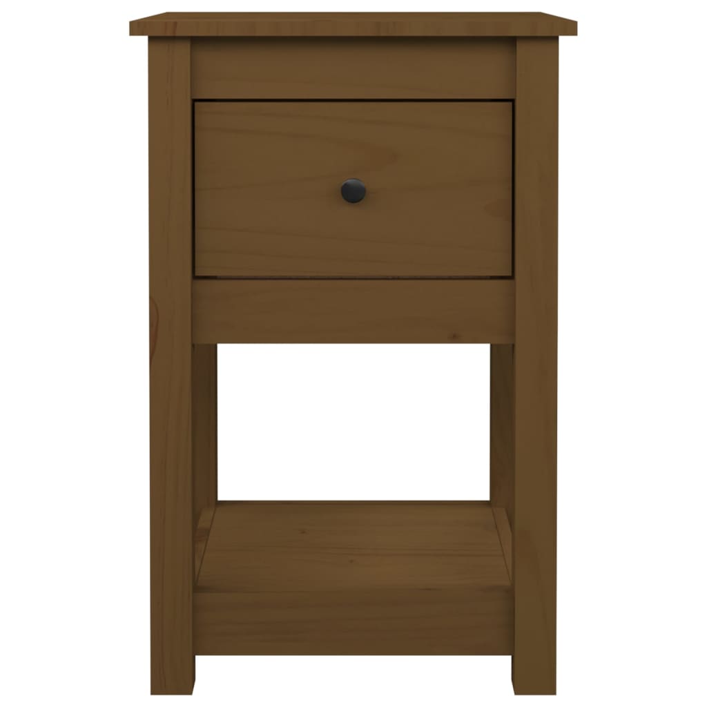 vidaXL Mesita de noche madera maciza de pino marrón miel 40x35x61,5 cm