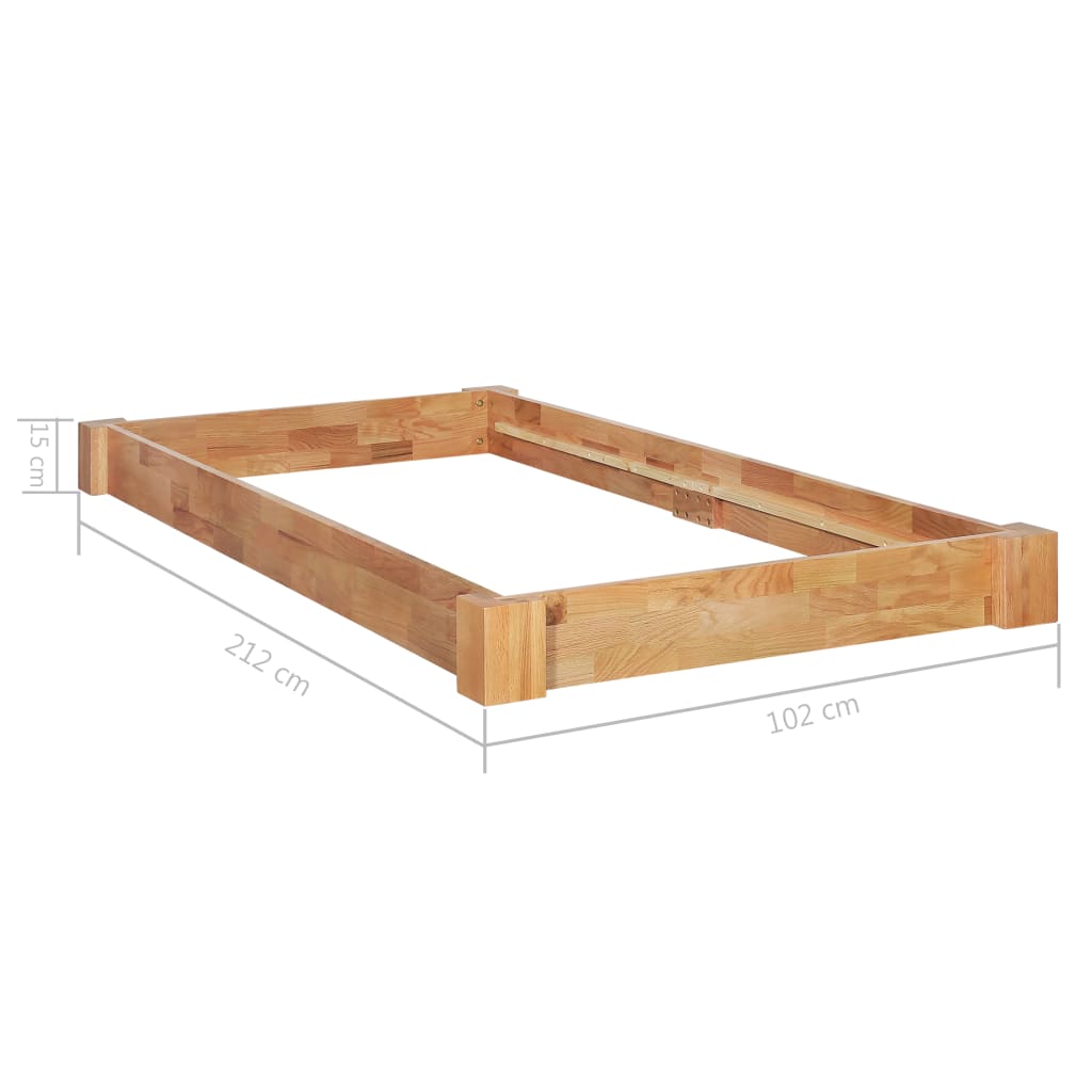 vidaXL Estructura de cama sin colchón madera maciza roble 90x200 cm