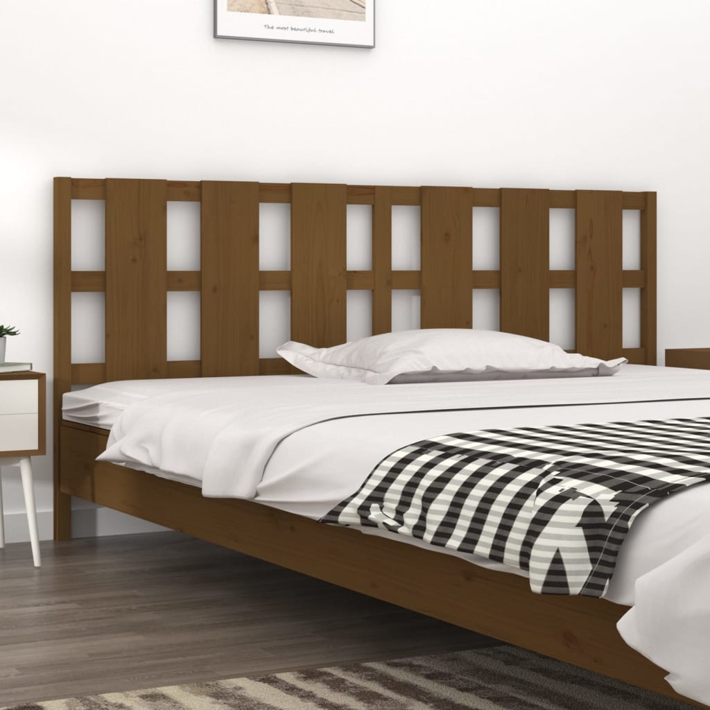 vidaXL Cabecero de cama madera maciza pino marrón miel 205,5x4x100 cm