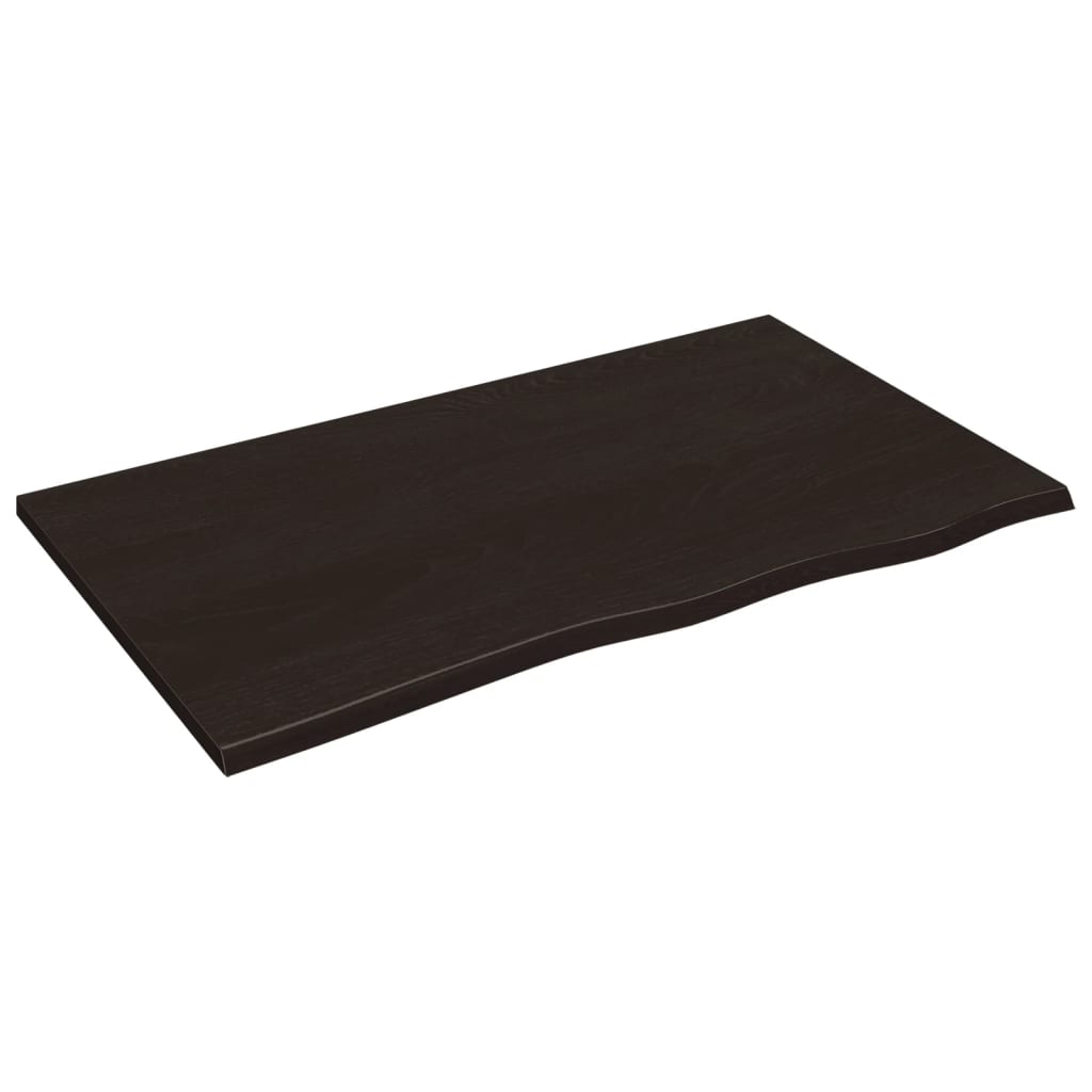 vidaXL Tablero mesa madera de roble tratada marrón oscuro 100x60x2 cm