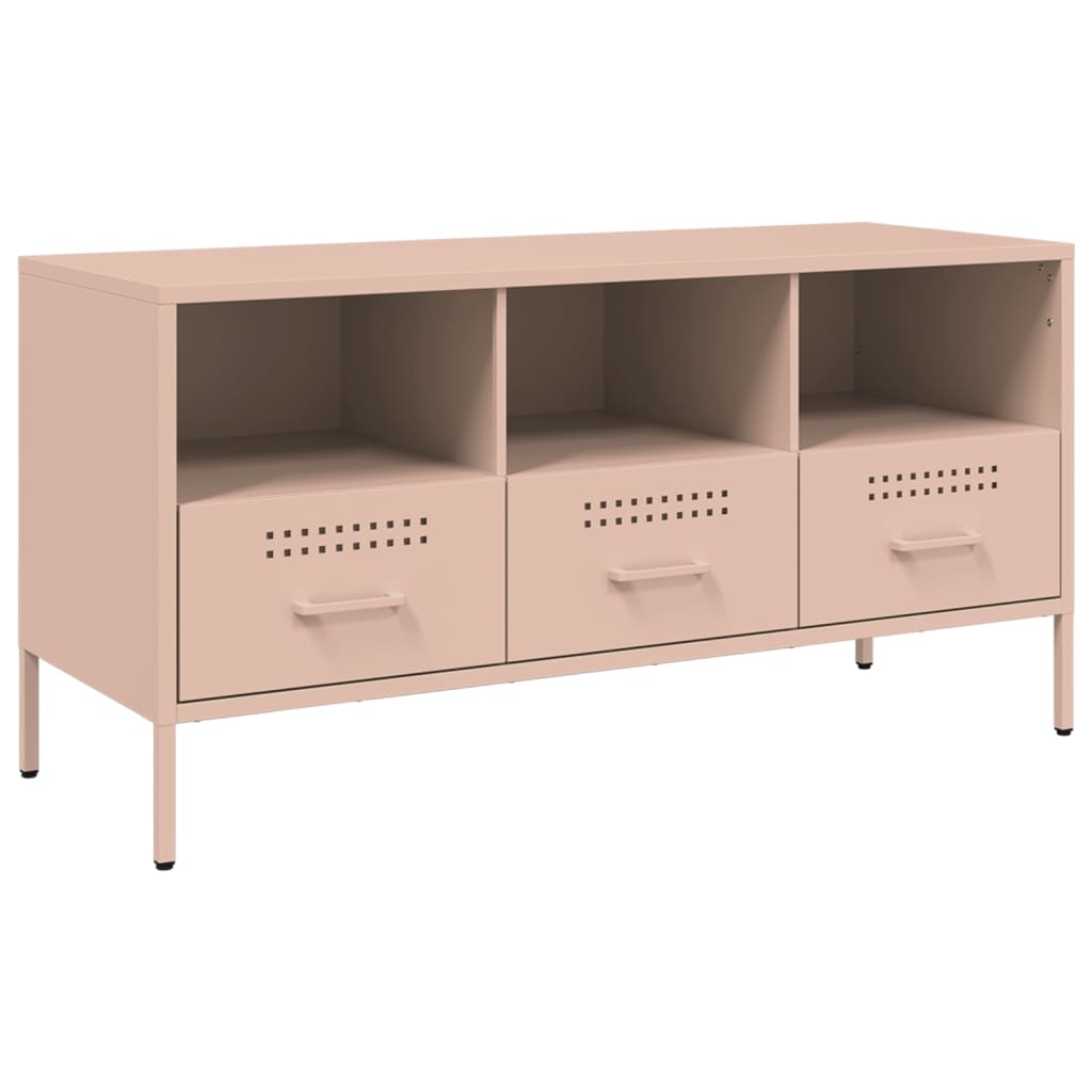 vidaXL Mueble para TV acero rosa 100,5x39x50,5 cm