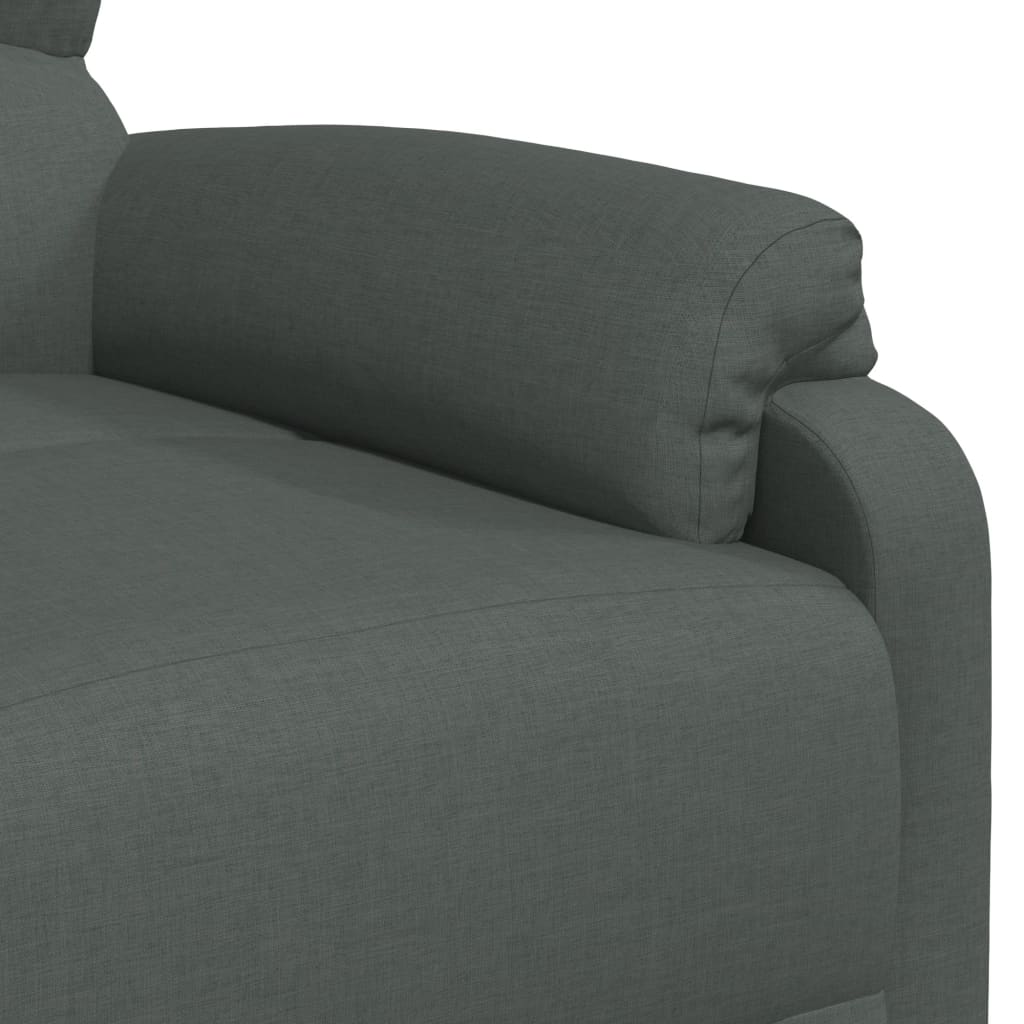 vidaXL Sillón reclinable de tela gris oscuro