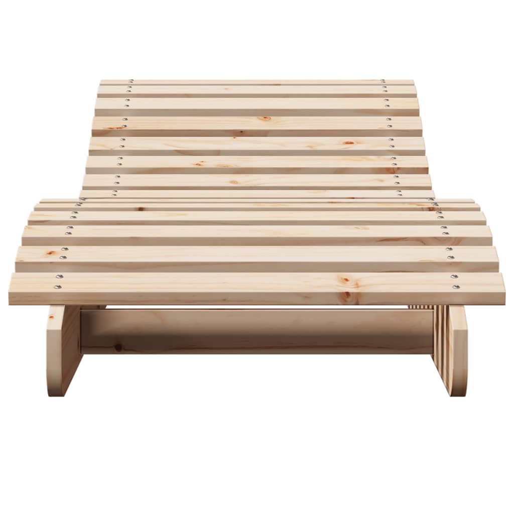 vidaXL Tumbonas de madera maciza de pino 2 unidades 205x60x31,5 cm