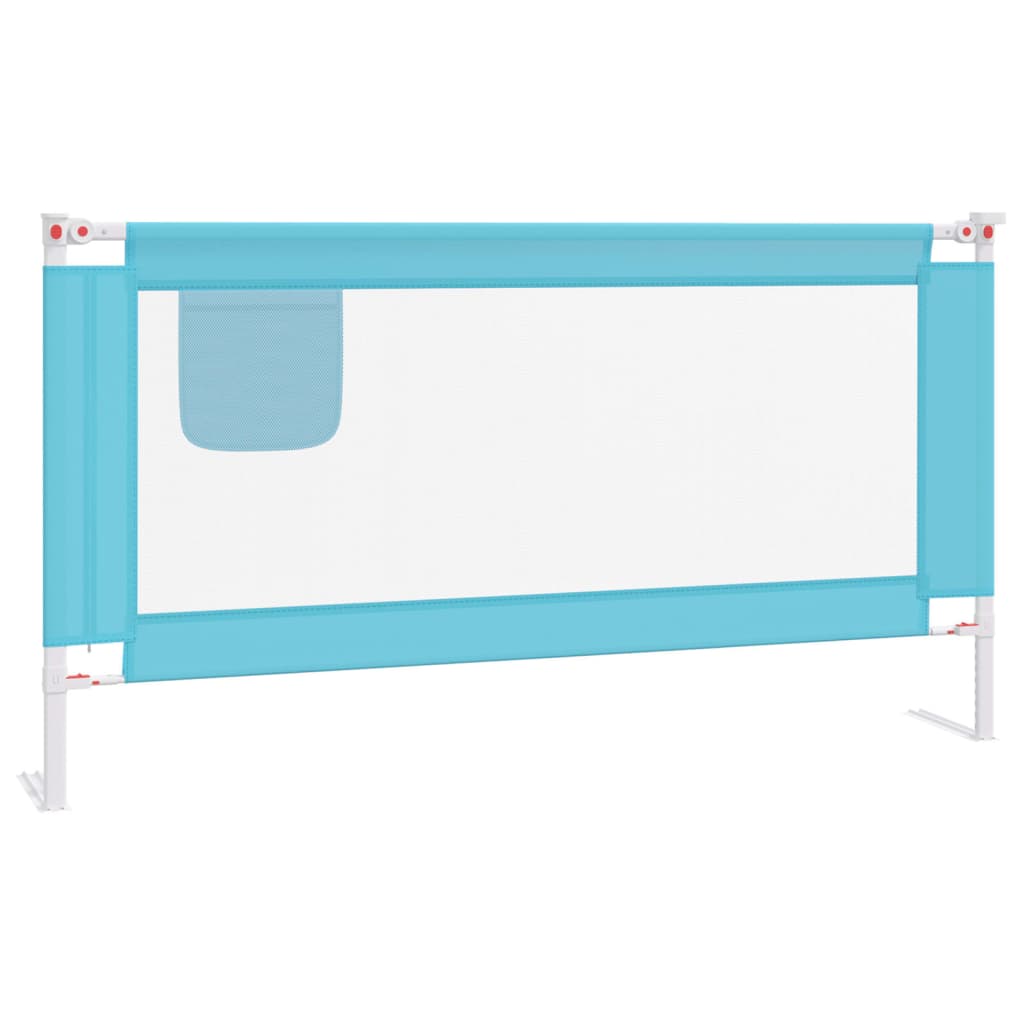 vidaXL Barandilla de seguridad cama de niño azul tela 160x25 cm