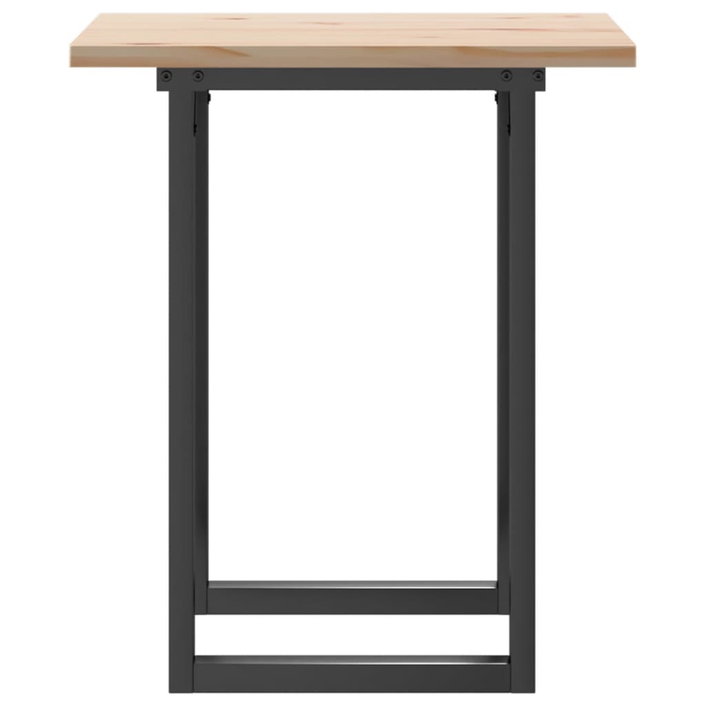 vidaXL Mesa comedor marco O madera maciza pino y hierro 70x70x75,5 cm