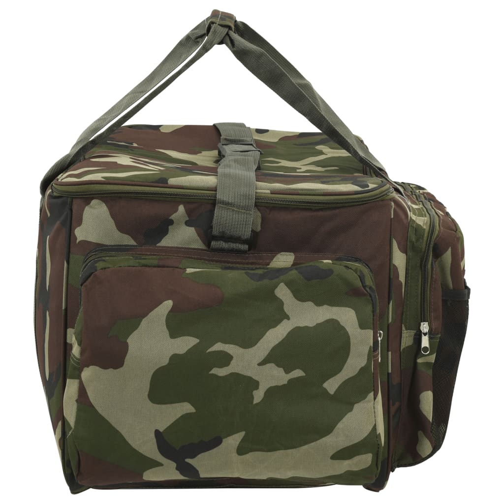 vidaXL Bolso de pesca impermeable tela Oxford verde camuflaje