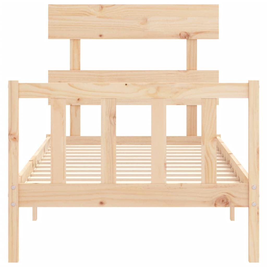 vidaXL Estructura de cama con cabecero madera maciza