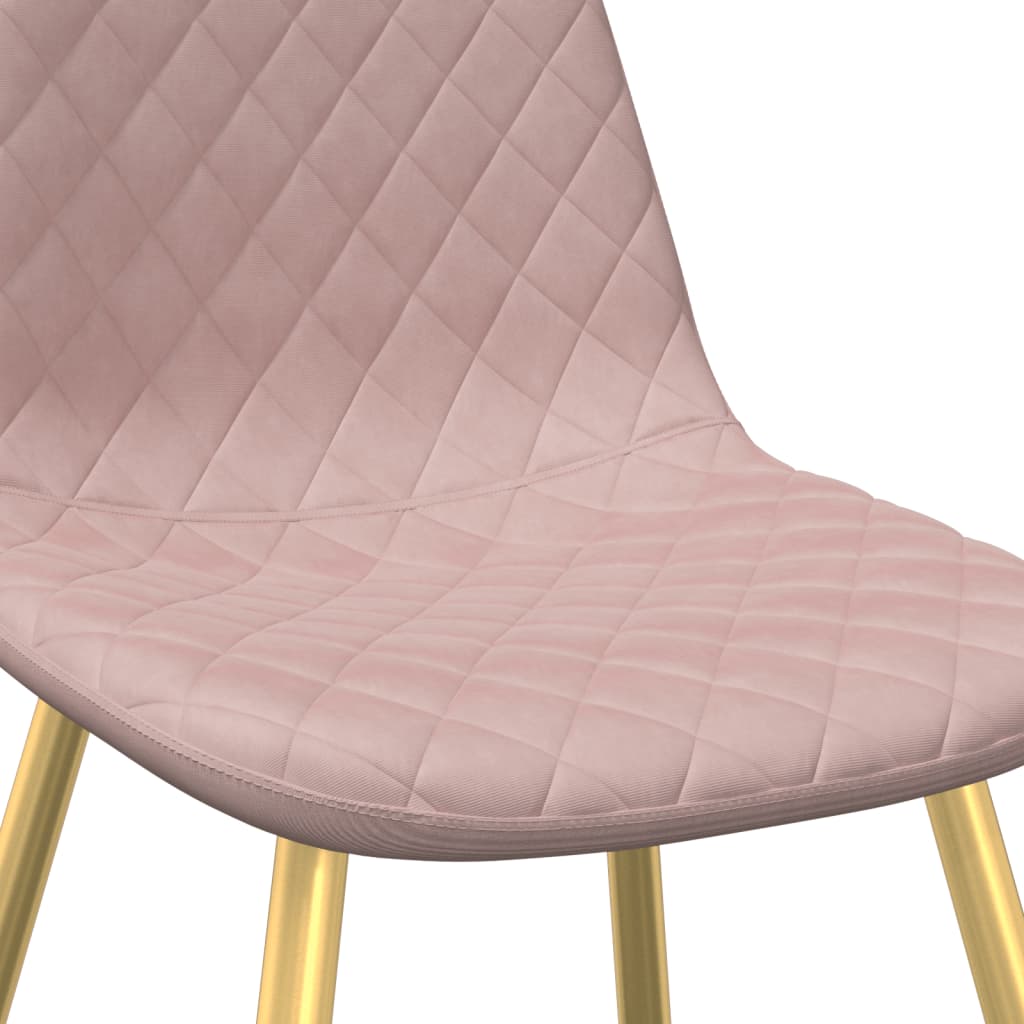 vidaXL Sillas de comedor 4 unidades terciopelo rosa