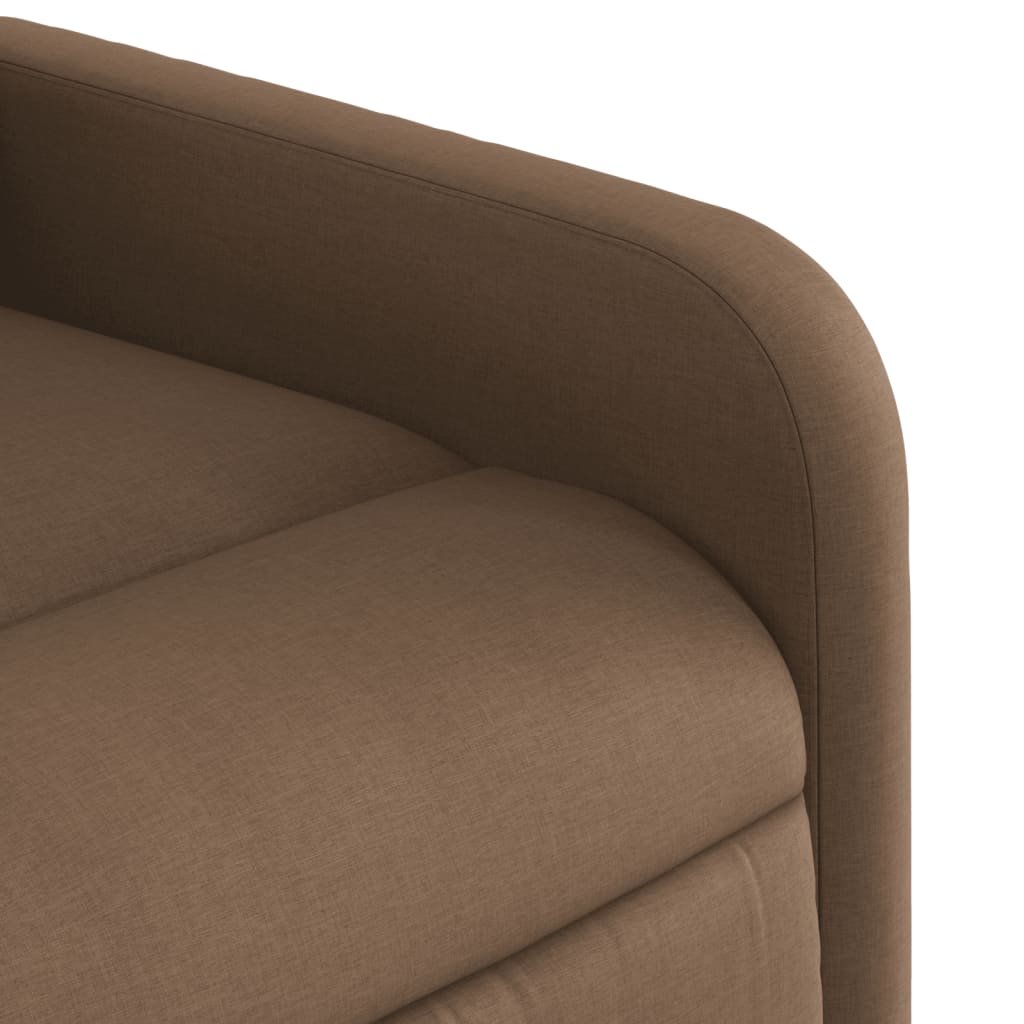 vidaXL Sillón de masaje eléctrico reclinable elevable tela marrón