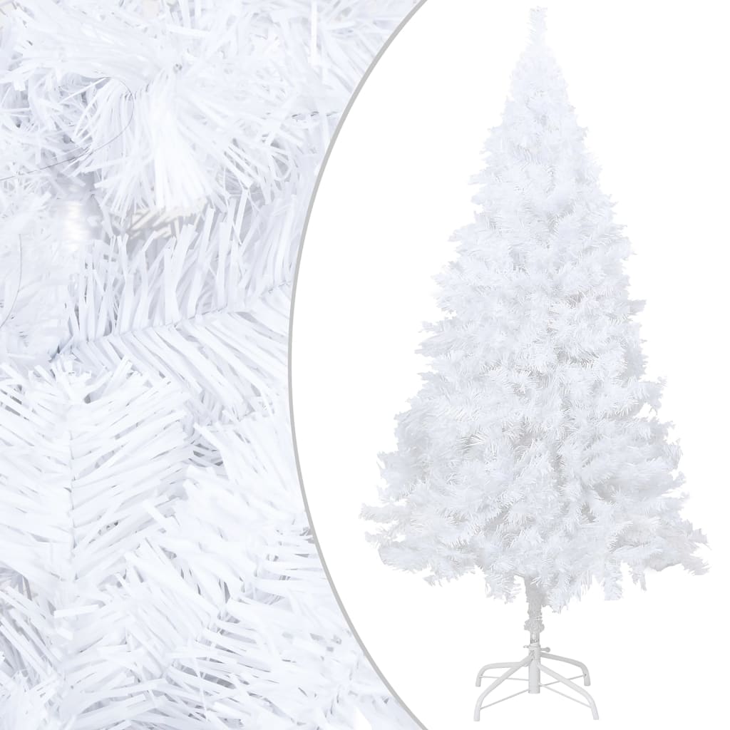 vidaXL Árbol de Navidad preiluminado con luces y bolas blanco 120 cm