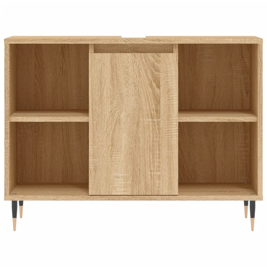 vidaXL Set de muebles de baño 3 pzas madera contrachapada roble Sonoma