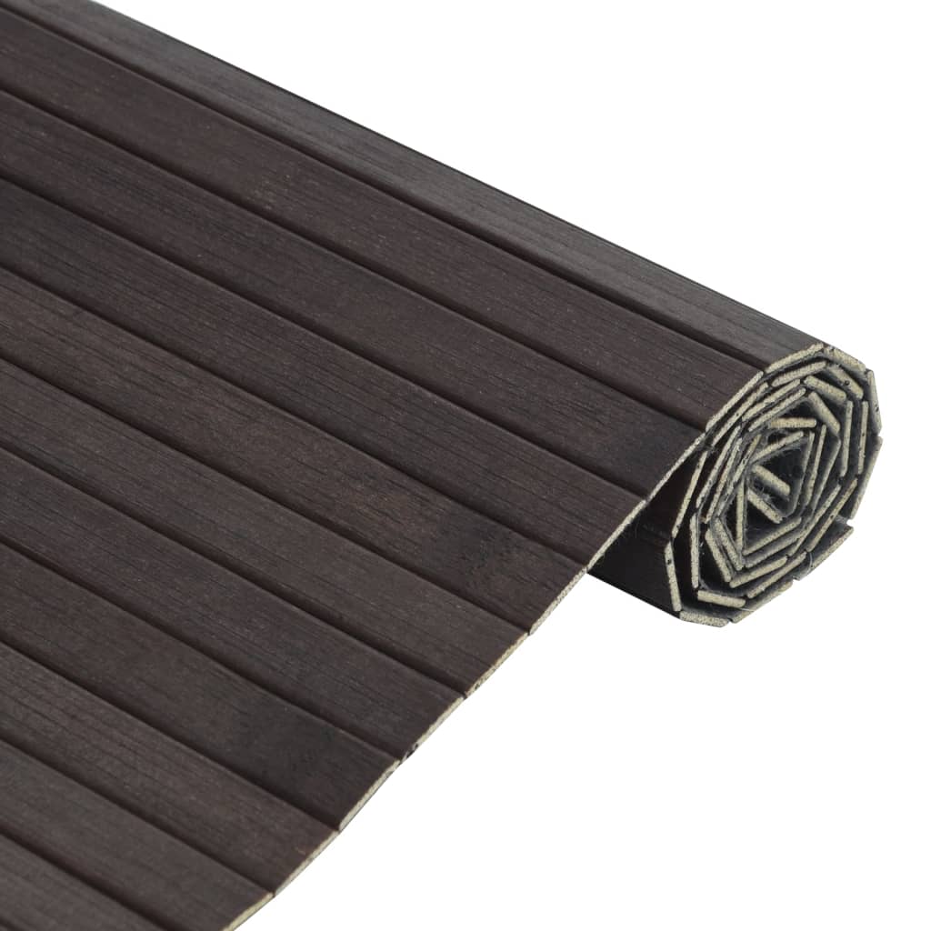 vidaXL Alfombra rectangular bambú marrón oscuro 100x300 cm