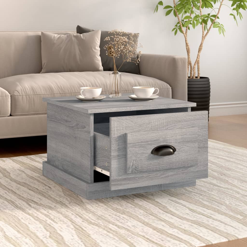 vidaXL Mesa de centro madera contrachapada gris Sonoma 50x50x35 cm