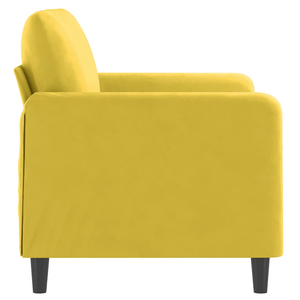 vidaXL Sofá de 2 plazas terciopelo amarillo 120 cm