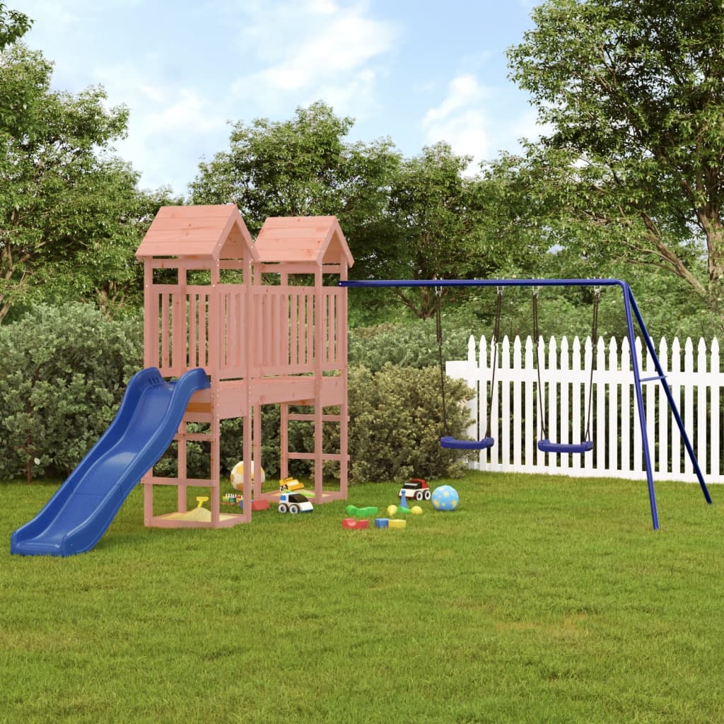 vidaXL Parque infantil de exterior madera maciza Douglas