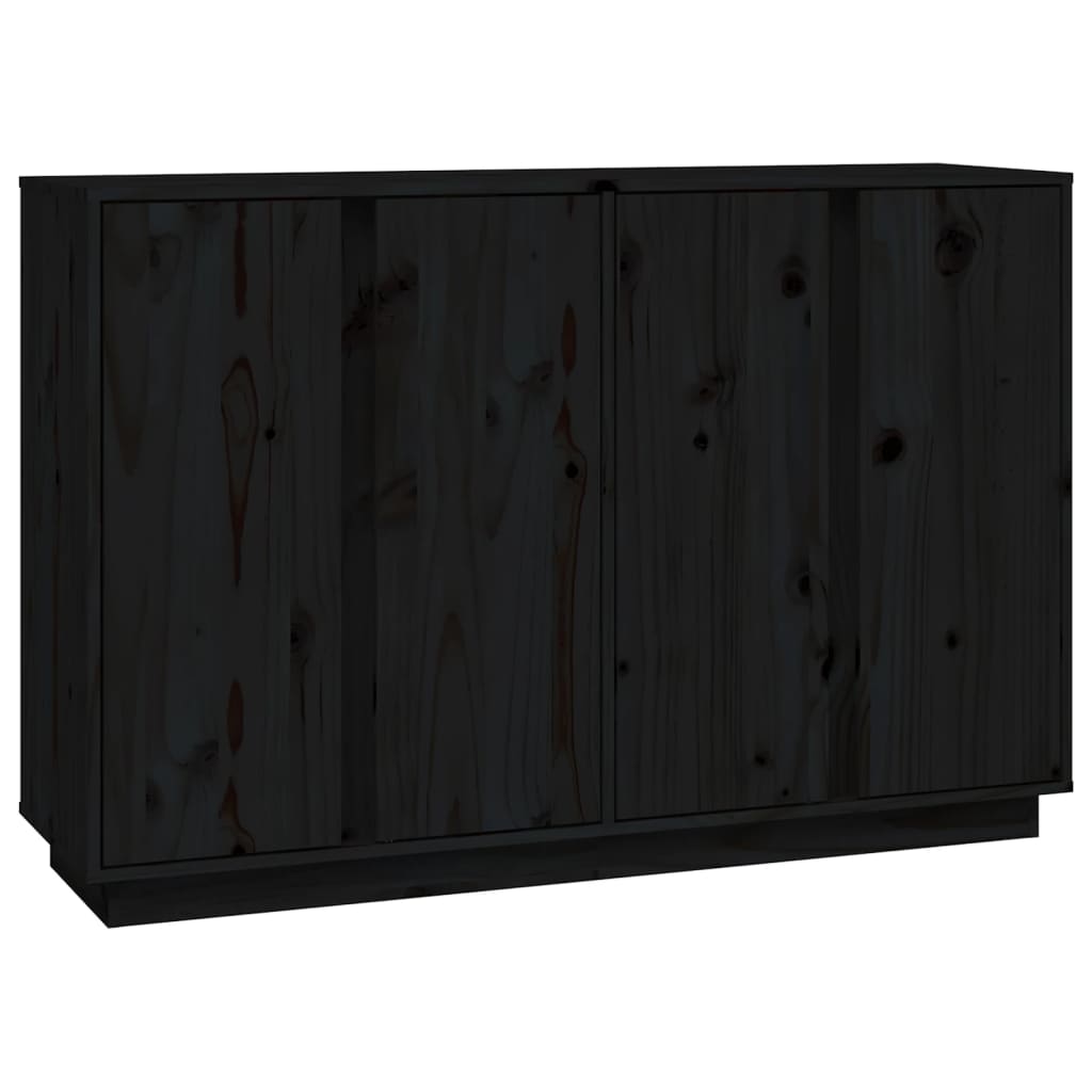 vidaXL Aparador de madera maciza de pino negro 120x35x80 cm