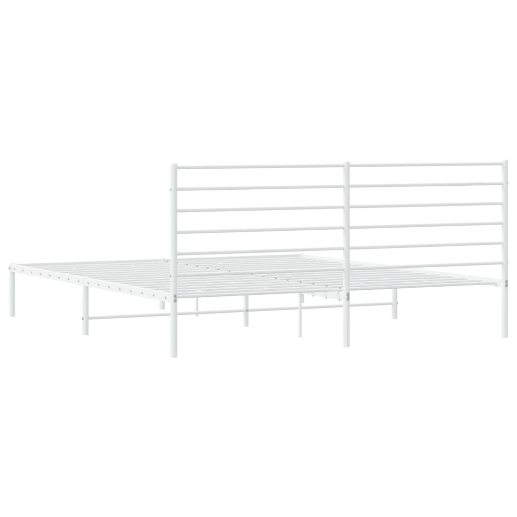 vidaXL Estructura de cama de metal con cabecero blanco 183x213 cm