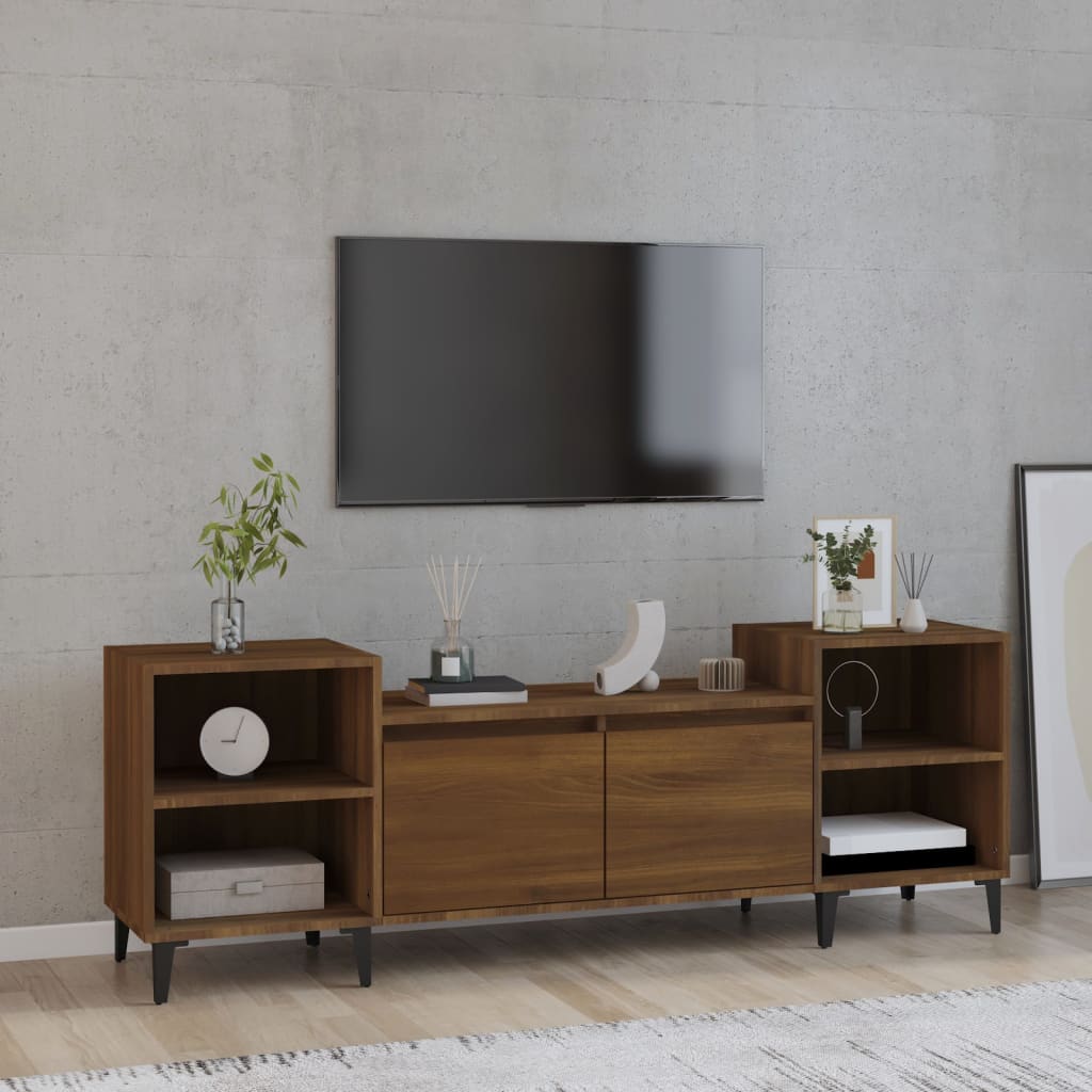 vidaXL Mueble para TV madera contrachapada marrón roble 160x35x55 cm