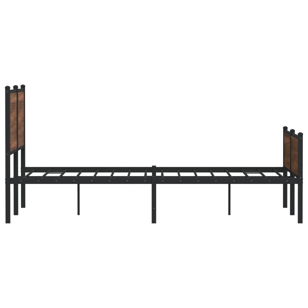 vidaXL Estructura de cama sin colchón metal marrón roble 140x200 cm