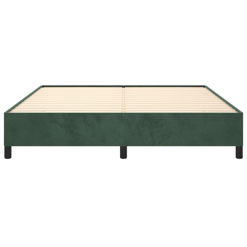 vidaXL Estructura cama sin colchón terciopelo verde oscuro 160x200 cm